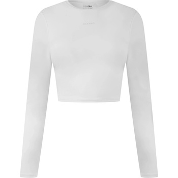 Image 1 of USA Pro Дамска къса блуза USA Pro Long Sleeve Crop Top Womens - Cream