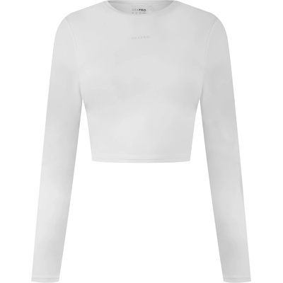 USA Pro Дамска къса блуза USA Pro Long Sleeve Crop Top Womens - Cream