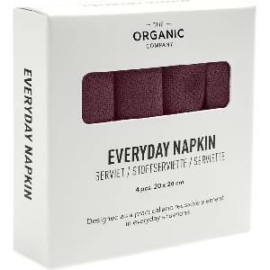 The Organic Company Салфетки Everyday 20 x 20 см бургундско-червени 4 бр (1073-390)