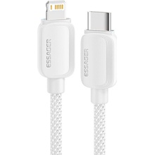 Essager ES-X46 opletený nabíjací a dátový USB-C na Lightning 2m stříbrný
