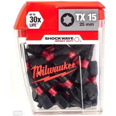 bit Milwaukee skrutkovací Shockwave TX15 25 mm 25 ks