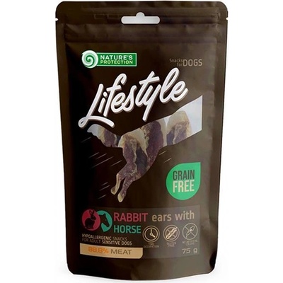 Natures P Lifestyle dog dried rabbit ears with horse 12x75 g