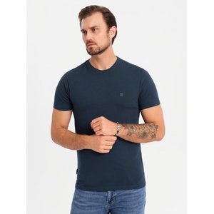 Ombre Clothing Мъжка памучна тениска с трикольор - бяло и тъмносиньо V3 OM-TSCT-0174 Ombre Clothing Ombre Clothing | Sin | МЪЖЕ | S