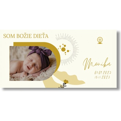 Personal Banner na krstiny s fotkou - Natural Rozmer banner: 130 x 65 cm