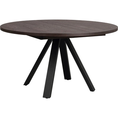 Rowico Home Тъмнокафява кръгла сгъваема трапезна маса от декор от дъб ø 135 cm Maddock - Rowico (121127)