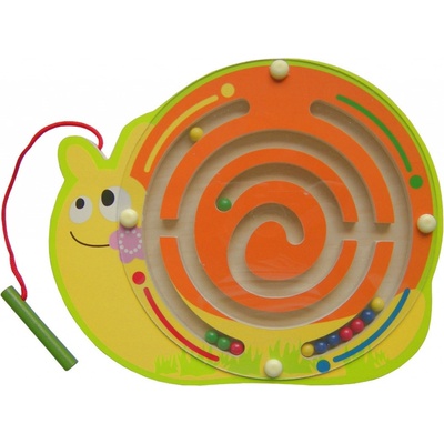 Dřevěný kuličkový labyrint šnekl