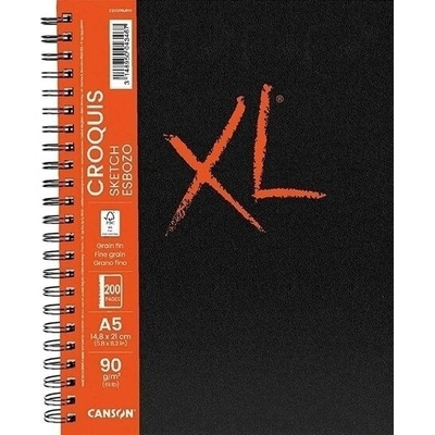 Canson Book Wire Bound Long Side XL Sketch A5 90 g Portrait Skicár