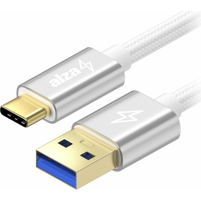 AlzaPower APW-CBTC0070S AluCore USB-A to USB-C 3.2 Gen 1 5Gbps, 0.5m, stříbrný