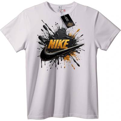 NOONEBRAND Nike Златен Свуш Черна Тениска - 2XL, Black