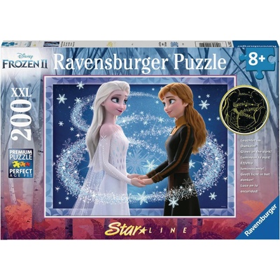 Ravensburger Светещ пъзел Ravensburger от 200 XXL части - Замръзналото кралство, Ана и Елза (12952)