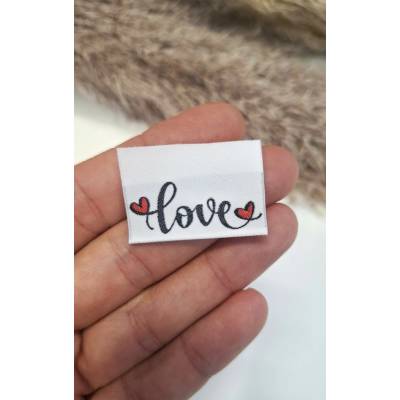 Tkaný štítok Love