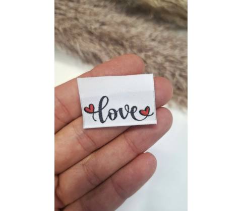 Tkaný štítok Love