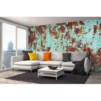 DIMEX ART s. r. o Самозалепваща се флизелинова фототапета ръжда върху стар цветен метал 375 x 250 см