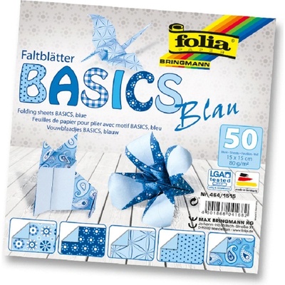 Folia 464/1010 Origami papír Basics 80 g/m2 10 x 10 cm 50 archů modrý