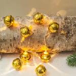 Solight 1v272 - LED гирлянд, 10 LED, захранване с 2x AA, топла бяла светлина, 1, 8 m, с малки камбанки (SL1541)