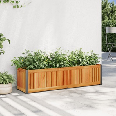 vidaXL truhlík 110x30x27,5 cm masivní akáciové dřevo a ocel