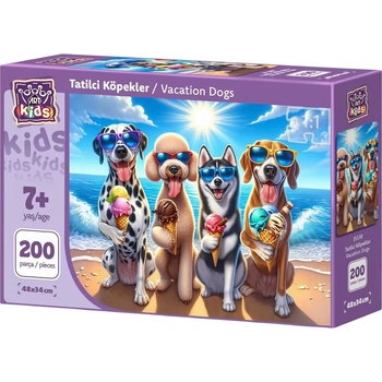 Art Puzzle Детски пъзел Art Puzzle от 200 части - Кучета на ваканция (35538)