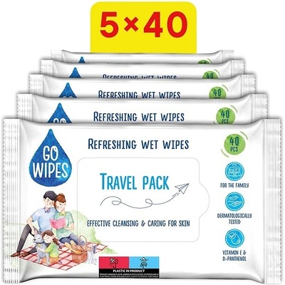 GoWipes vlhčené osvěžujíci ubrousky 5 x 40 ks
