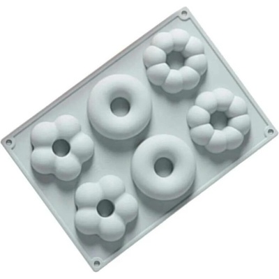 Dortisimo Silikonová forma na pečení/na mražené dezerty Květiny a donuty na 6 ks 6,5 cm