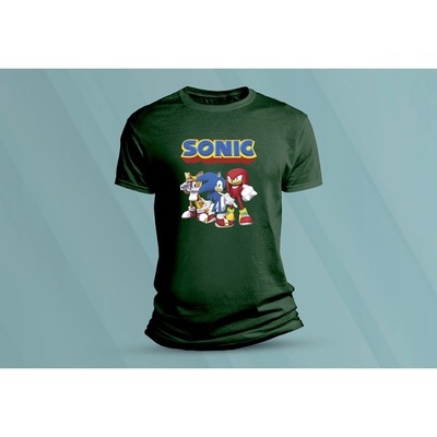 Sandratex dětské bavlněné tričko sonic 1. lahvově zelená