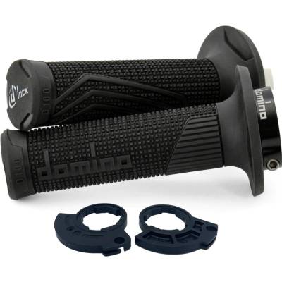 gripy LOCK-ON D100 (offroad) dĺžka 125/130 mm (2 vačky), DOMINO (čierne)