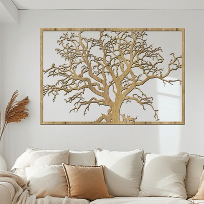 dřevo života Dřevěný strom ODPOČINKU Rozměry (cm): 60x40, Zvolte barvu dekoru: Dub zlatý