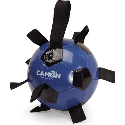 Camon hračka lopta z PU kože s úchytmi 21 cm čierno-modrá