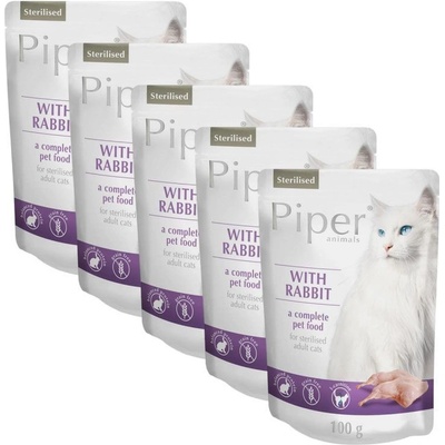 Piper Cat Sterilised s králikom 5 x 100 g