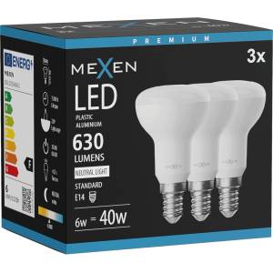 Mexen Nova 3x LED крушка E14, R50, 6W, неутрална - 4000K, 630 lm - L103-E14-0640-01x03 (L103-E14-0640-01x03)