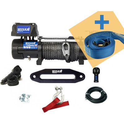 HUSARWINCH Naviják Husar Winch BST 13000, 24V, Syntetické lano + popruh