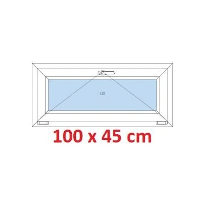 Soft Plastové okno 1000 x 450 mm, sklopné, Antracit struktura/Antracit struktura