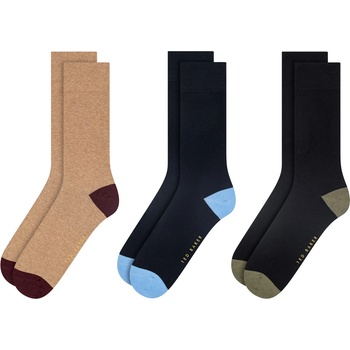 Ted Baker Чорапи Ted Baker Men's Formal Crew Socks - Bei/Nvy/Blk HT