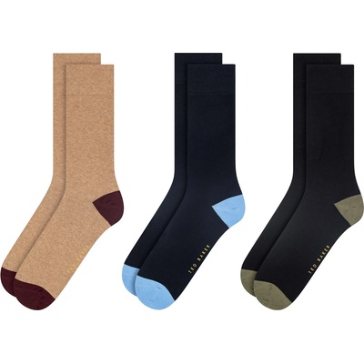 Ted Baker Чорапи Ted Baker Men's Formal Crew Socks - Bei/Nvy/Blk HT