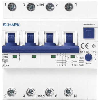 ELMARK ЕЛЕКТРОННА КОМБ. ДТЗ rcbo jel4a 6ka 4p 40a/300ma (40487a)