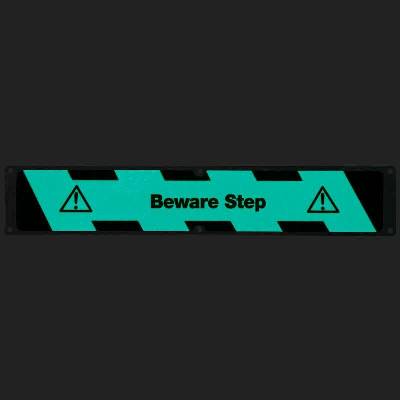 Antirutschplatte, Aluminium m2, nachl. SG, Beware Step, 635 x 114 mm
