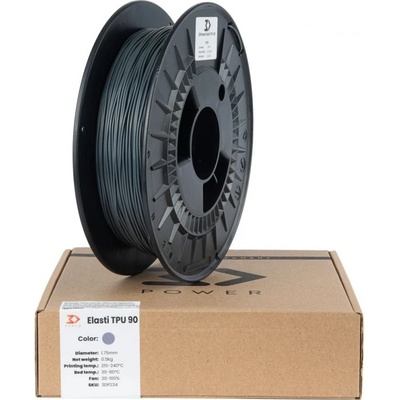 3Dpower Elasti TPU 90A Grey 1,75 mm 0,5 kg