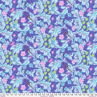 Široká bavlněná látka na zadní stranu quiltu modrá | Kaffe Fassett x Morris & Co – Leicester Cobalt