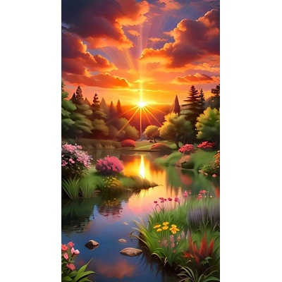 Norimpex diamantové malování Krajina v zapadajícím slunci 40 x 30 cm – Sleviste.cz