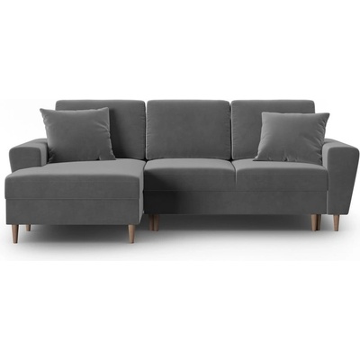 Cosmopolitan Design Светлосив кадифен разтегателен ъглов диван с място за съхранение (ляв ъгъл) Kyoto - Cosmopolitan Design (COS_LCF_2_F2_KYOTO8)