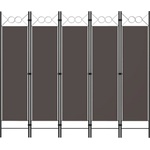 vidaXL Параван за стая, 5 панела, антрацит, 200x180 см (320709)
