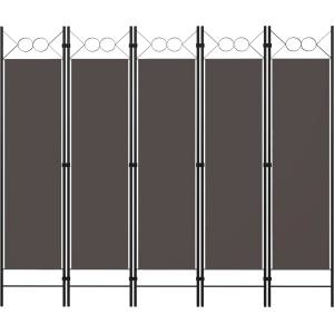vidaXL Параван за стая, 5 панела, антрацит, 200x180 см (320709)