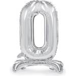 Party Deco Стоящ Фолиев Балон Цифра в Сребристо - 0 (fb102m-0-018)