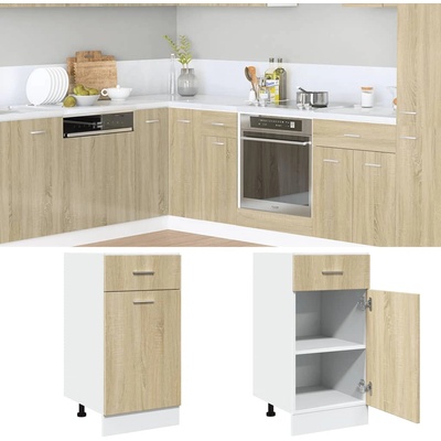 vidaXL Шкаф с чекмеджета "Lyon", дъб Сонома, 40x46x81, 5 см, инженерно дърво (847493)