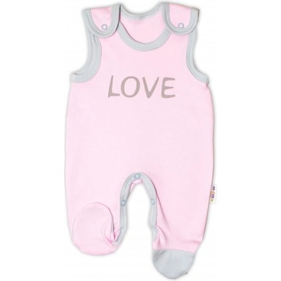 Baby Nellys Dojčenské bavlnené dupačky Zebra růžové