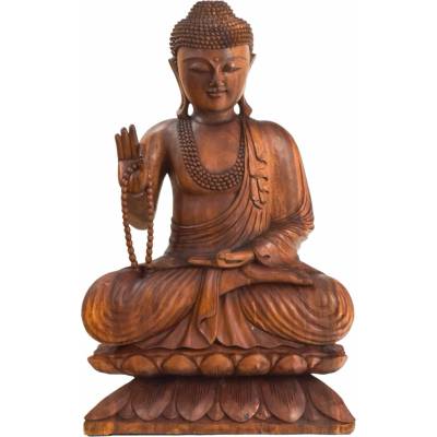 Sanu Babu Buddha, socha ze dřeva stromu Suar, 106cm