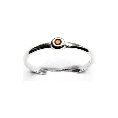 Čištín Zlatý prsten přírodní granát bílé i žluté zlato T 1523