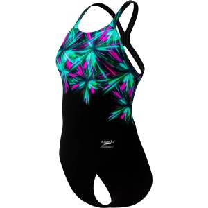 Speedo Дамски бански костюм Speedo Women's Placement Printed Powerback Swimsuit - Firework Burst / Black - размер 42 (EU) (150-5721-0321)