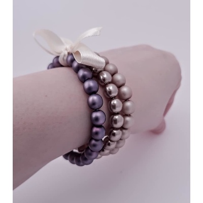 Katyba náramky Jablonecké sklo béžovofialová 00095