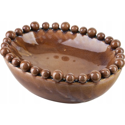 YARINE BALL Oválná Dekorativní Mísa Keramika Hnědá 22 x 17 x 8 cm