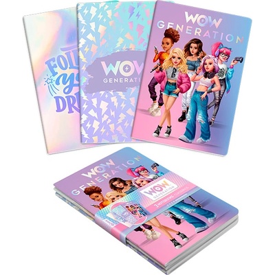 Wow generation Комплект тетрадки WOW Generation - А5, 25 листа, 3 броя (WOW00002)